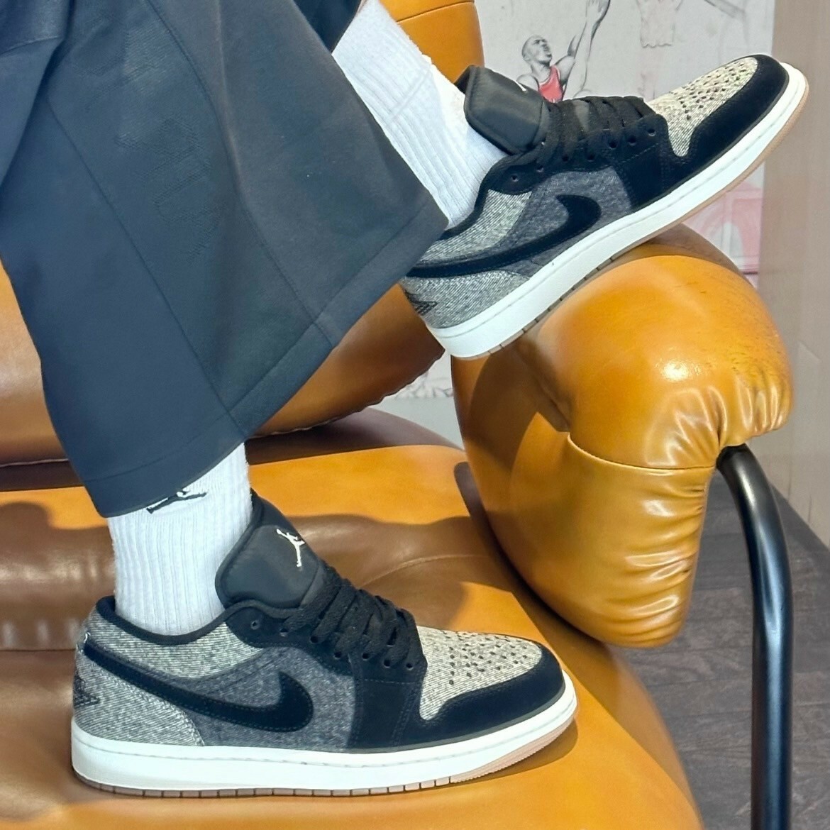 Nike Air Jordan 1 Low SE Black Denim 丹寧灰黑 牛仔布 刺繡 喬丹 AJ1 膠底 低筒休閒鞋