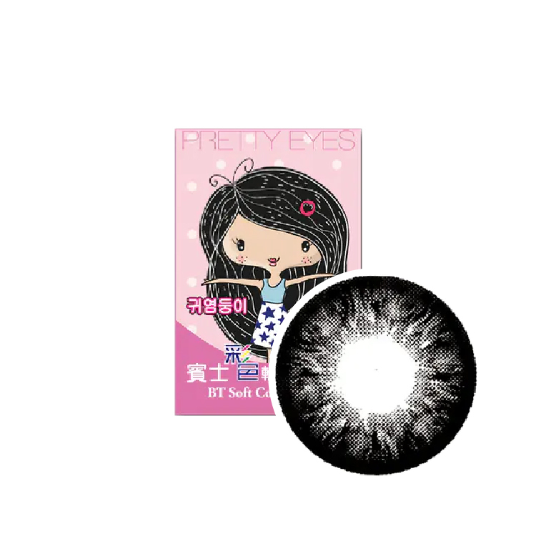 賓士浪漫美瞳彩色月拋(1片)花漾黑