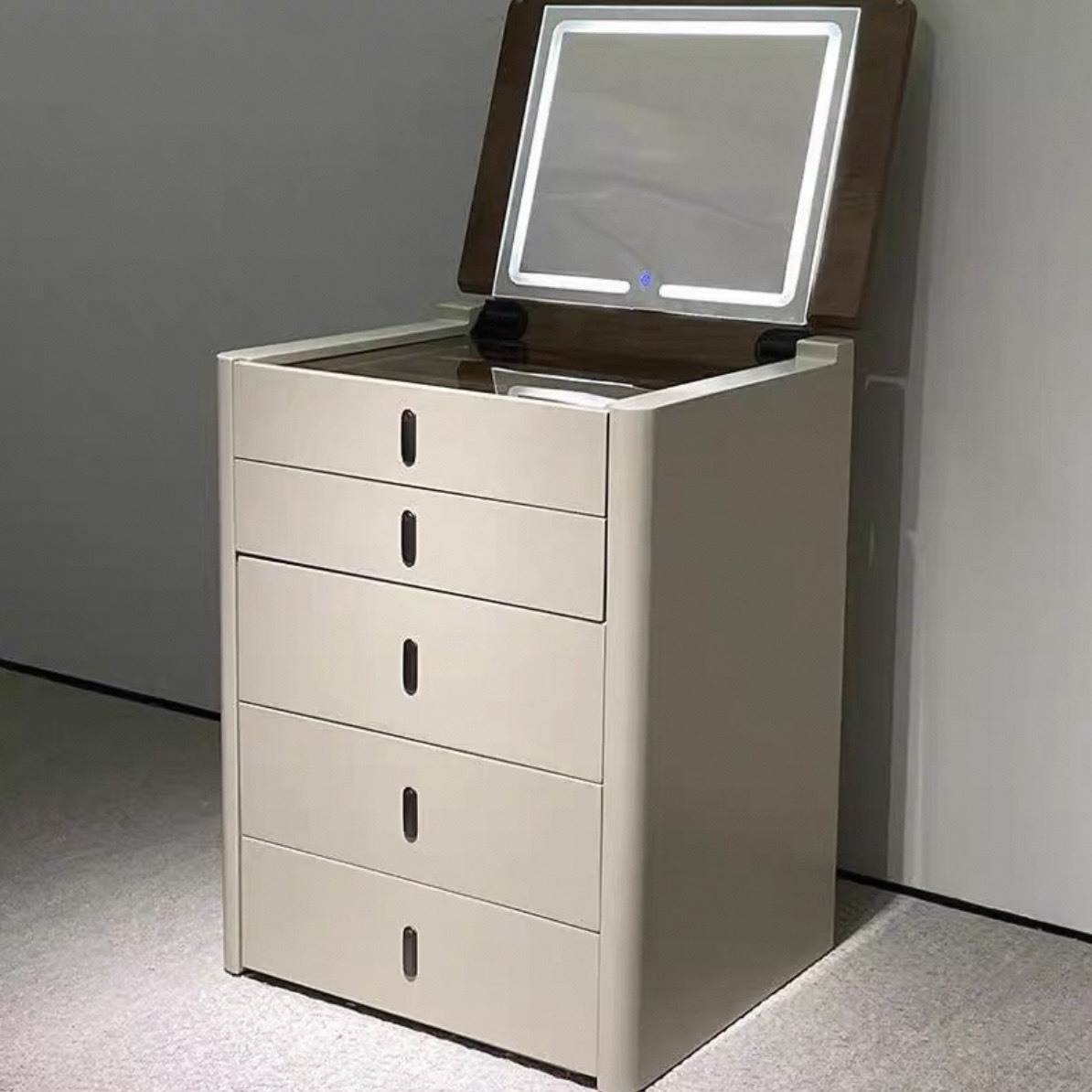 可移動梳妝桌椅 木色 自帶輪子 化妝桌 梳妝台 高顏質家具