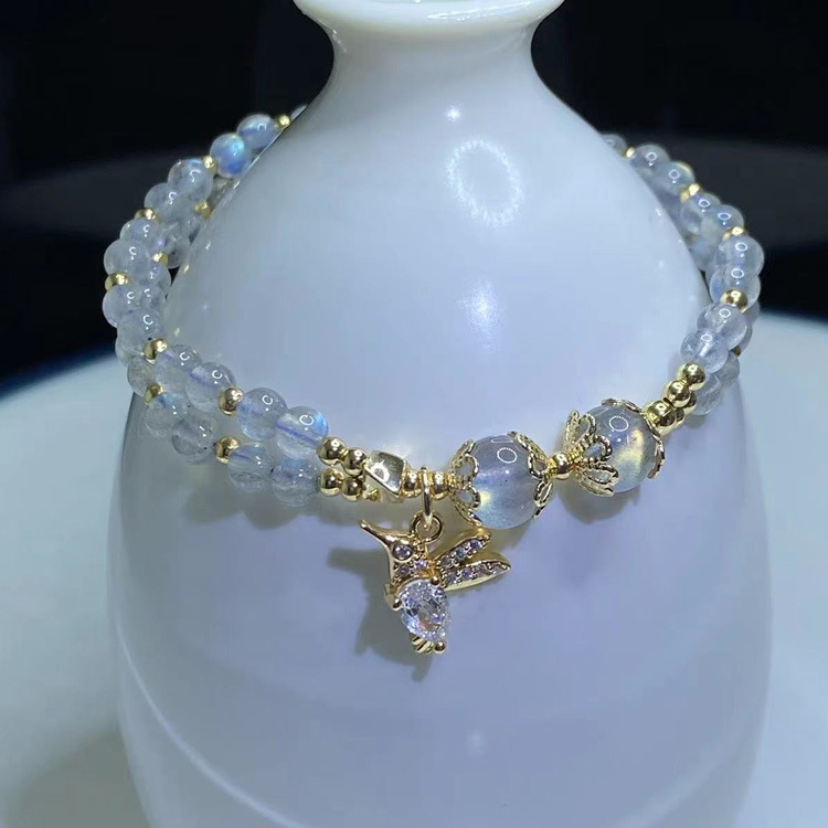 【星軌】天然月光石/灰月光/拉長石水晶手鍊