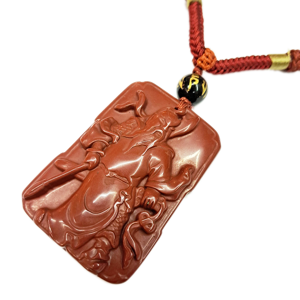 關聖帝君{紅磚玉}中國結項鍊【十方】126426