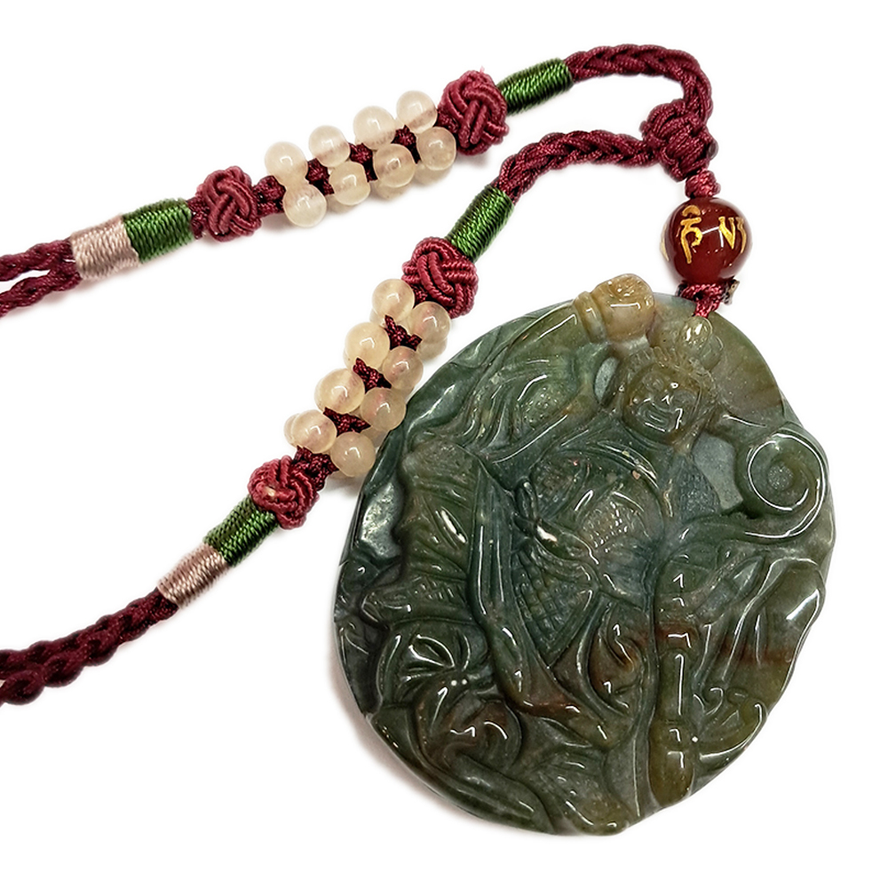 三太子巧雕七彩海藻玉項鍊【十方】133033