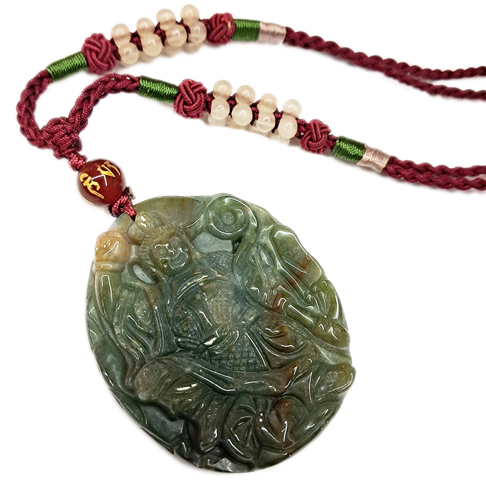 三太子巧雕七彩海藻玉項鍊【十方】133033