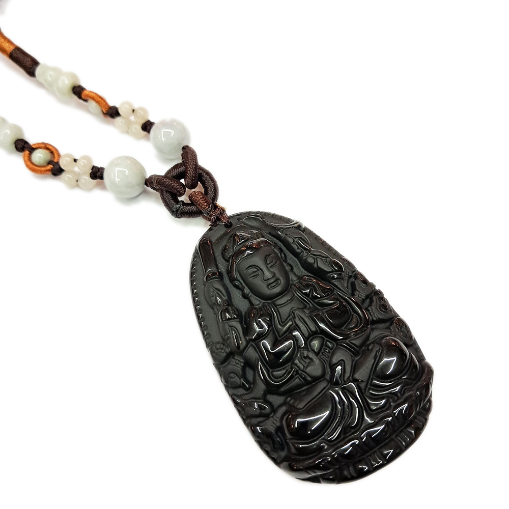 千手千眼觀音{黑曜石}中國結項鍊【十方】154539