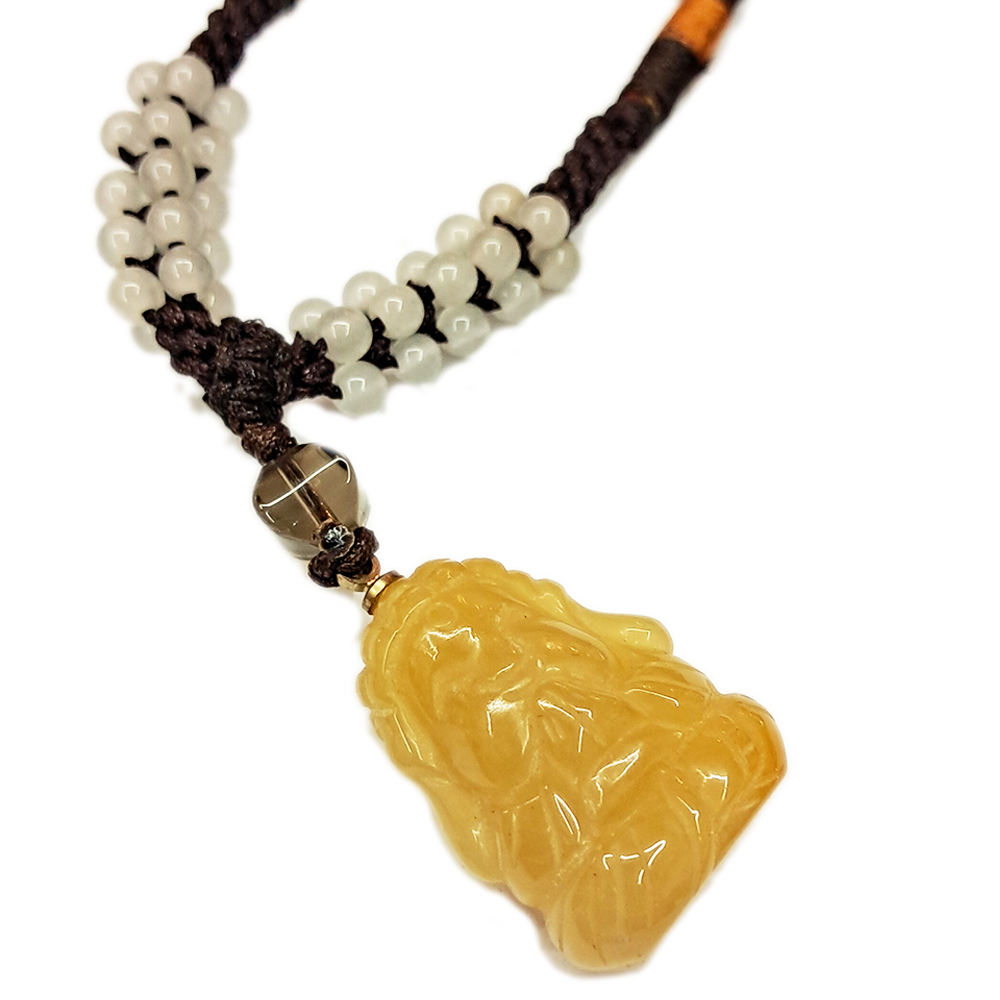 阿彌陀佛{黃玉}中國結項鍊【十方】154544