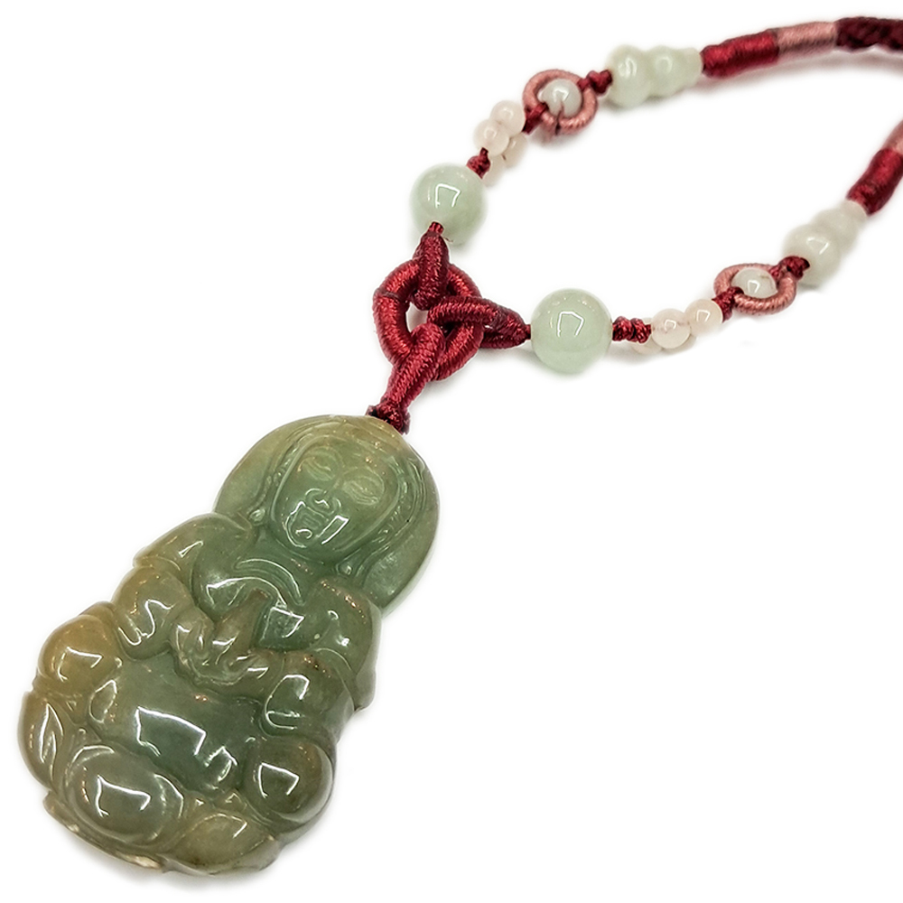 觀世音菩薩{緬甸玉}&中國結項鍊【十方】154547