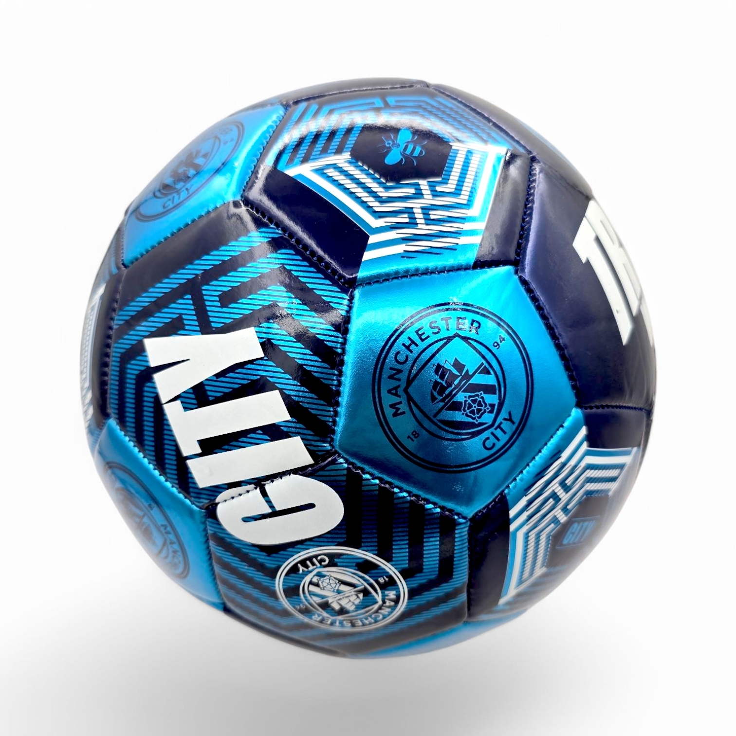 曼城閃藍色三冠王5號足球