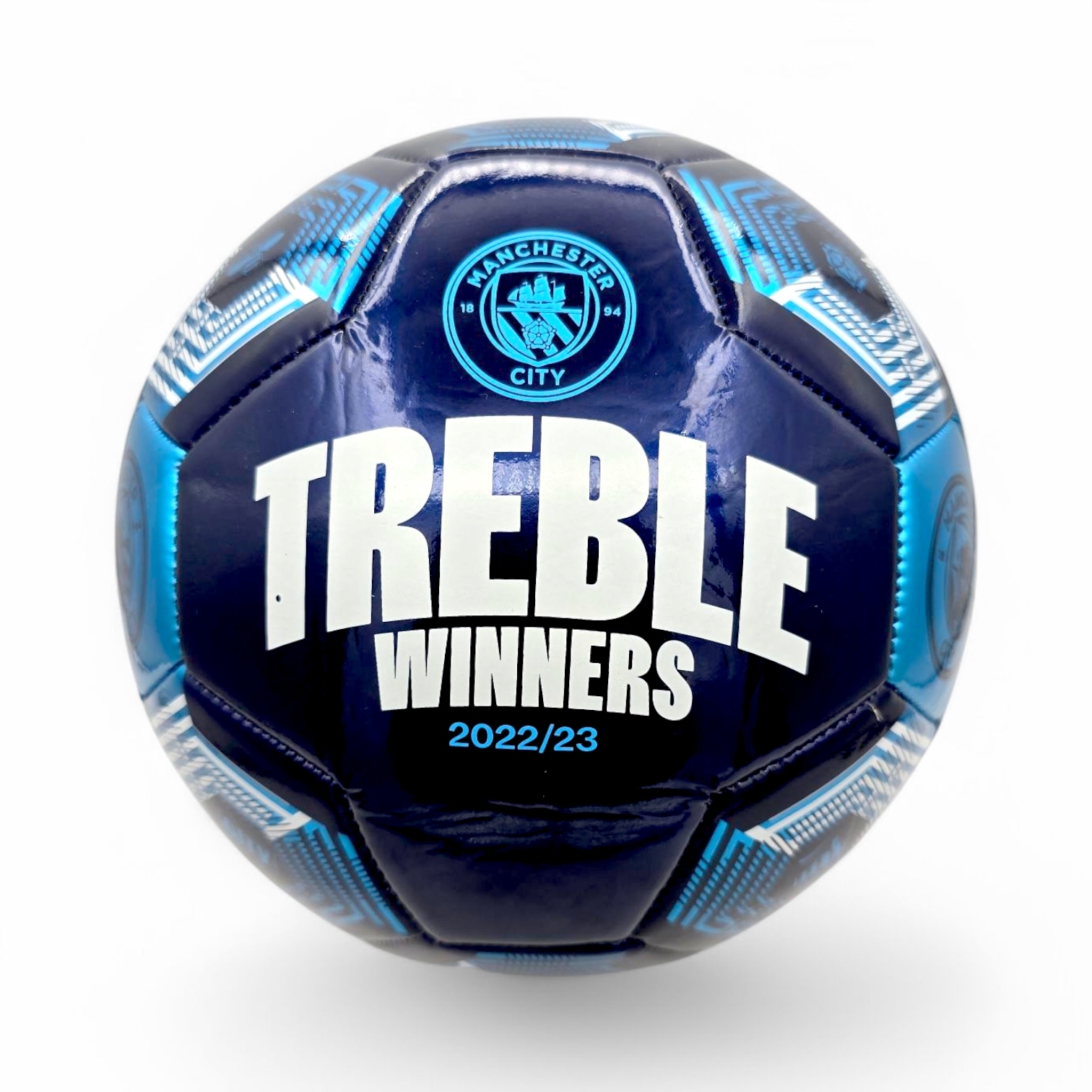 曼城閃藍色三冠王5號足球