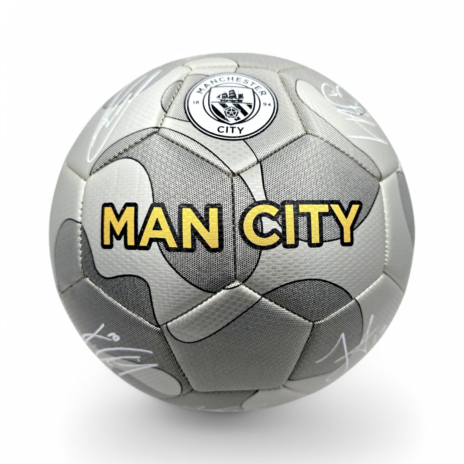 曼城銀色球星簽名5號足球