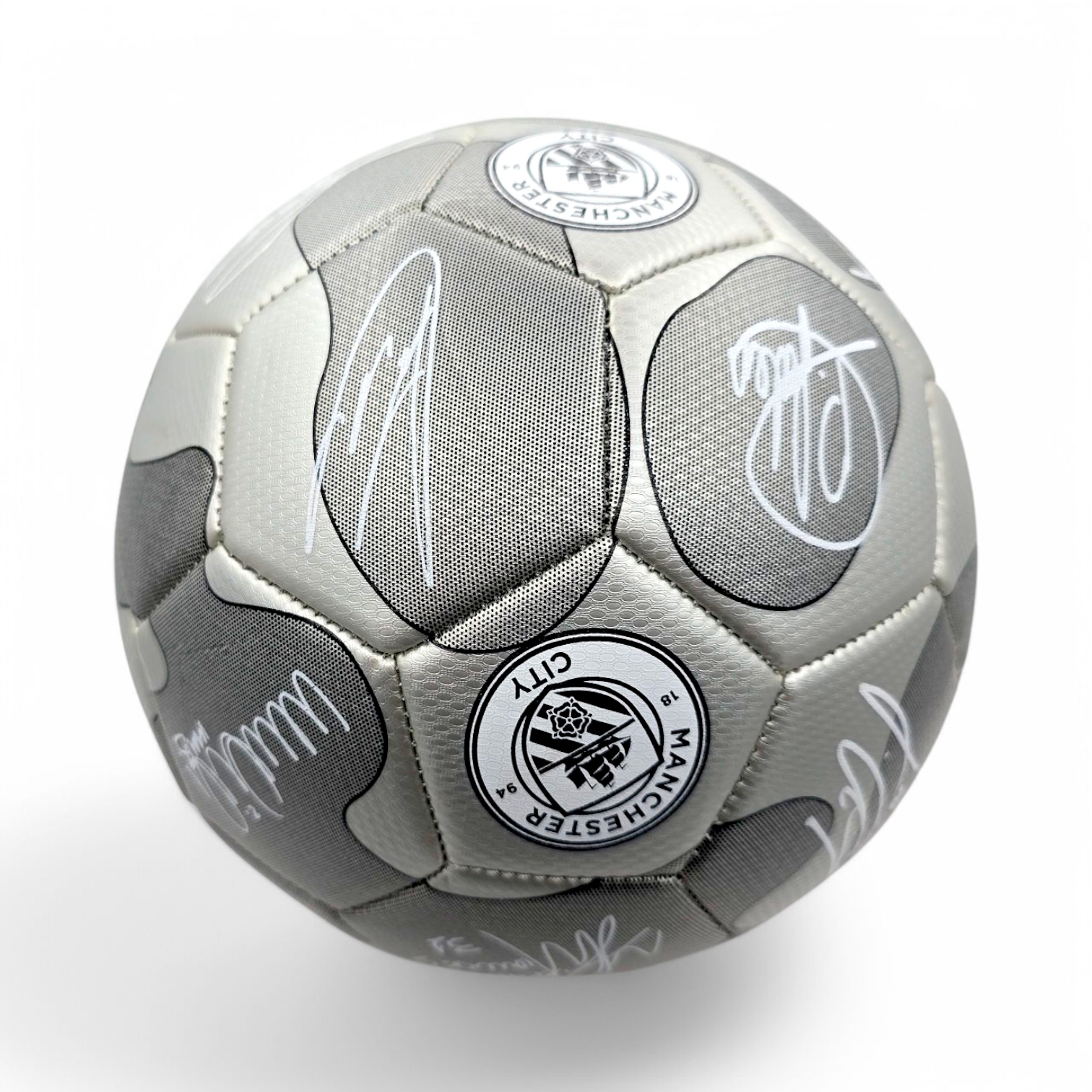 曼城銀色球星簽名5號足球