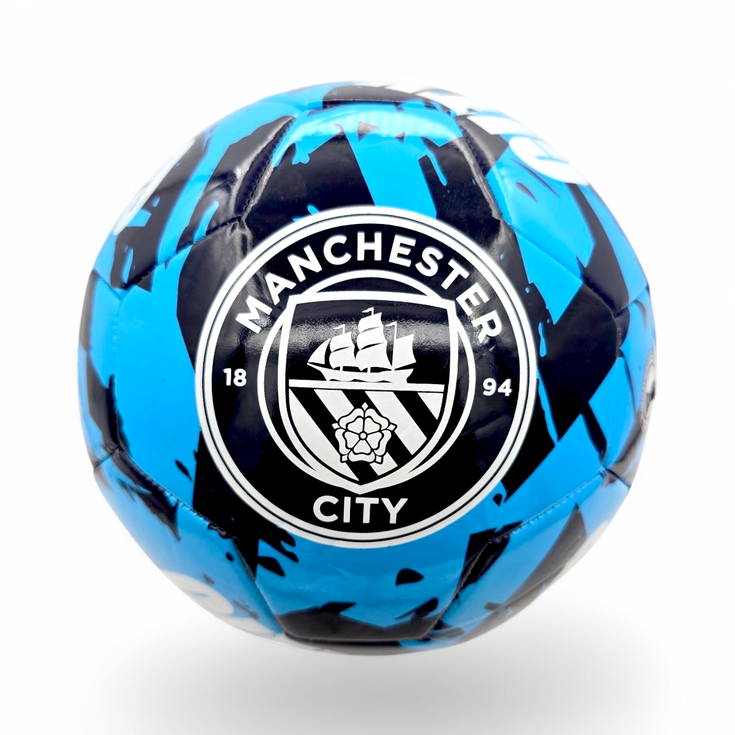 曼城淺藍色塗鴉藝術5號足球