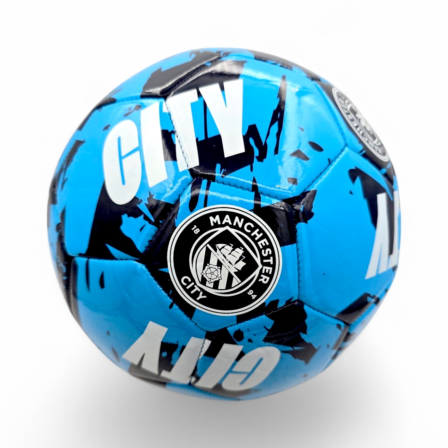 曼城淺藍色塗鴉藝術5號足球