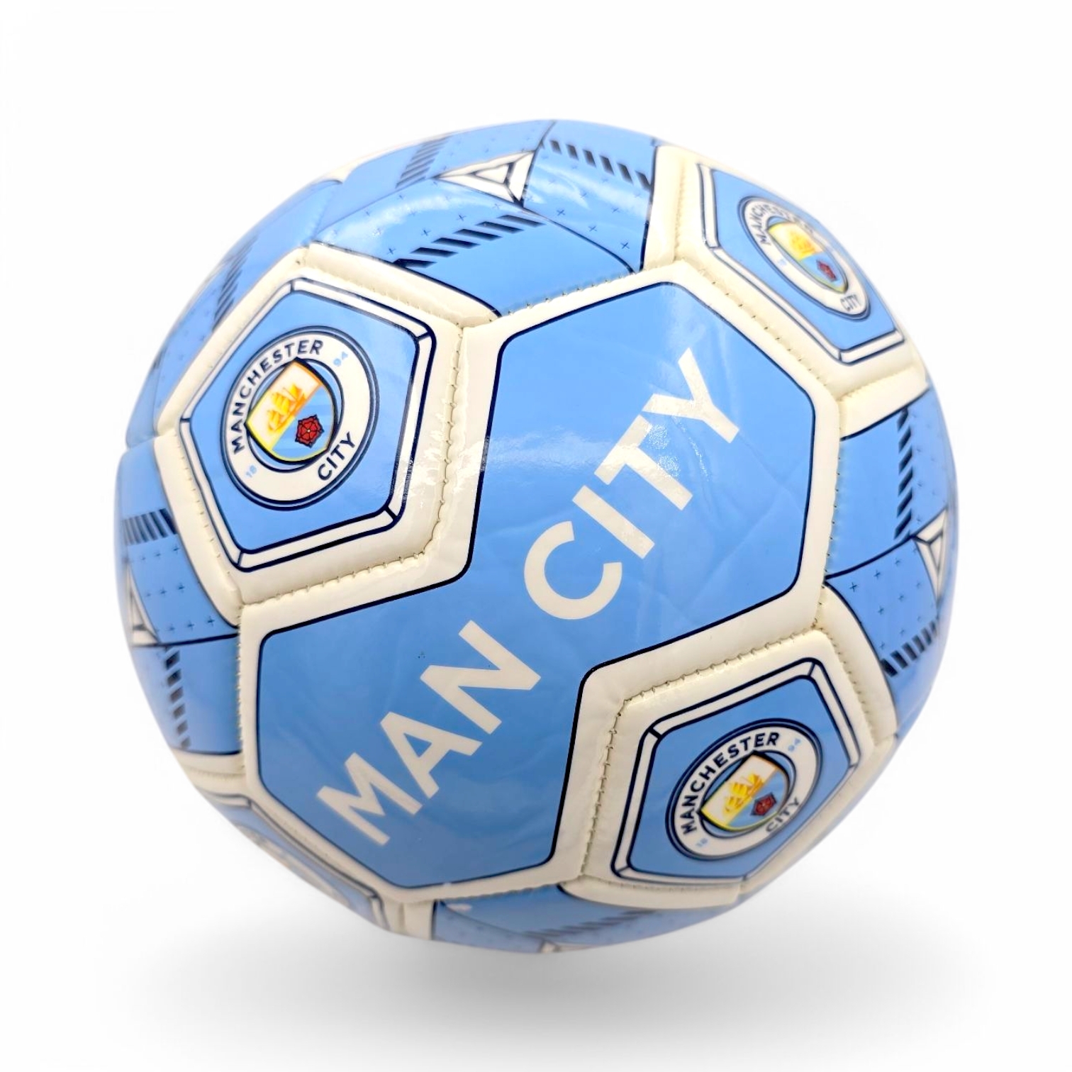 曼城淺藍白色會徽3號足球