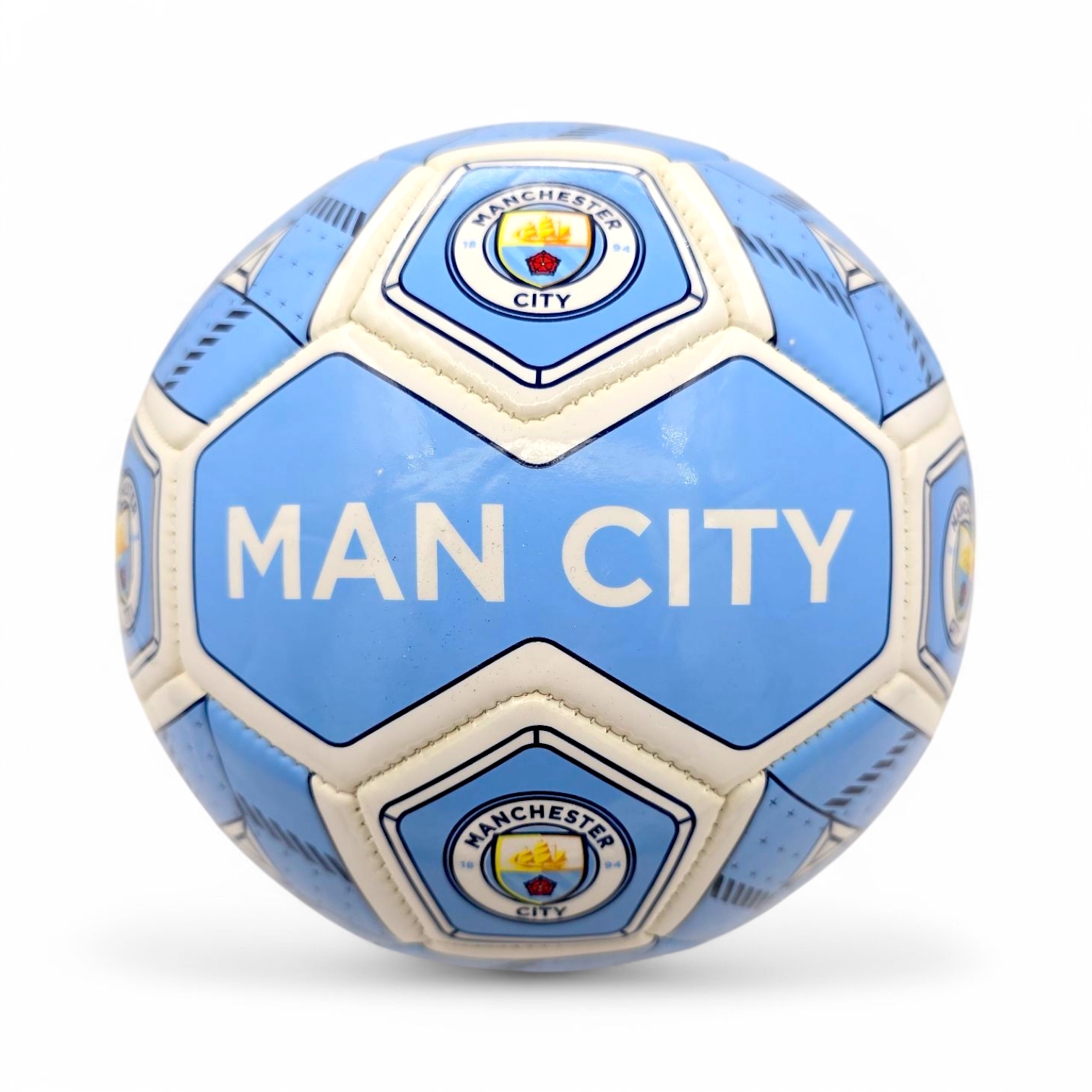 曼城淺藍白色會徽3號足球
