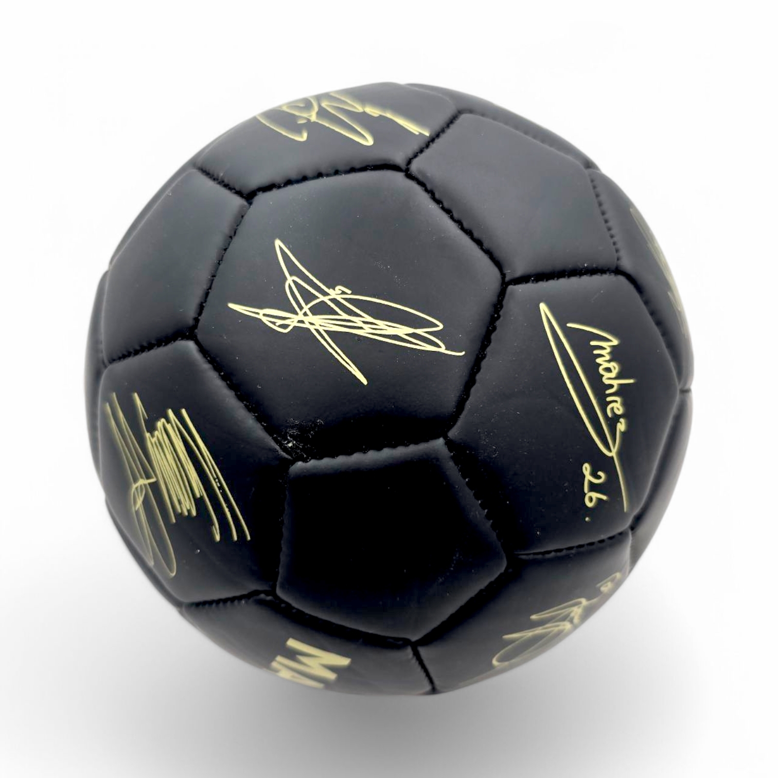 曼城黑金色球星簽名1號足球
