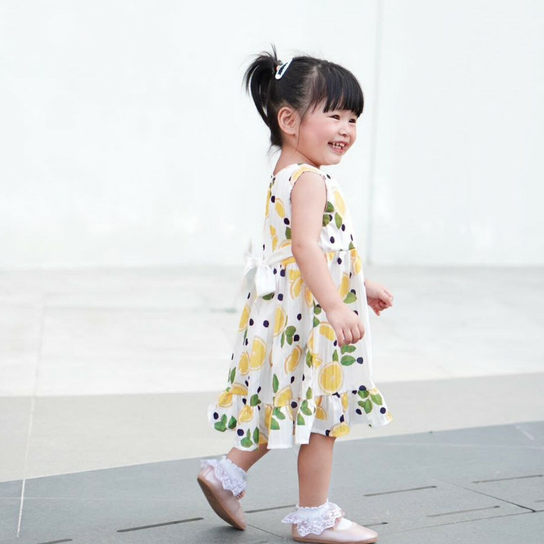 泰國-飄逸檸檬親子洋裝-小童洋裝