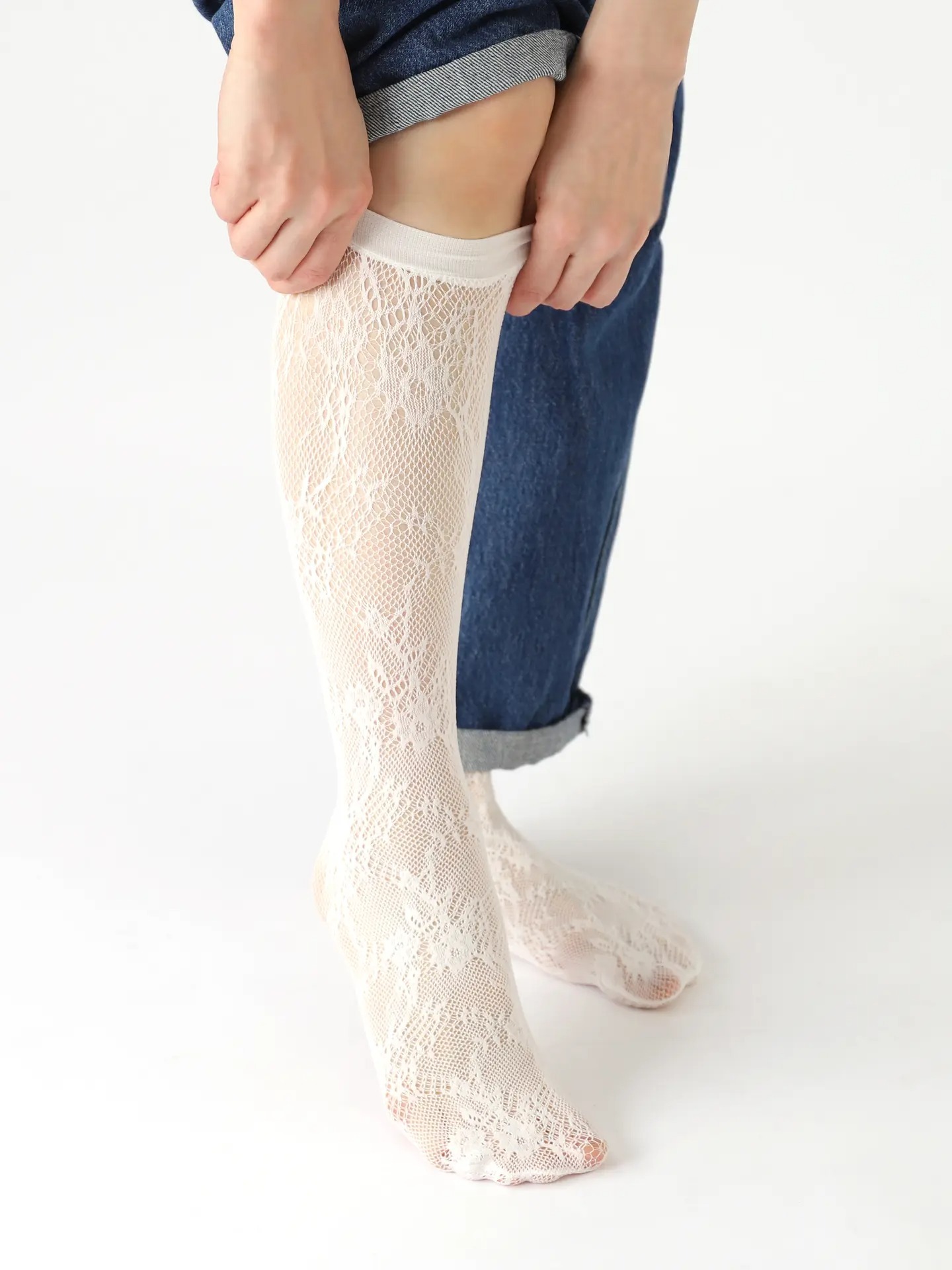 預購┃日本製 靴下屋 蕾絲 長襪