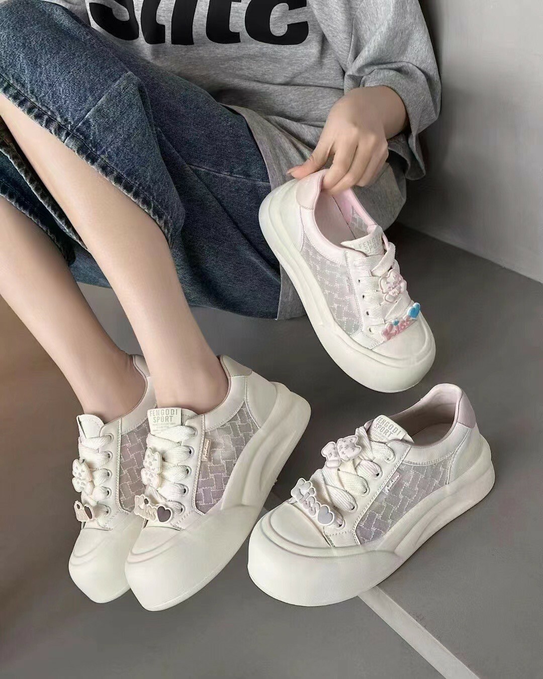 Kiss貓咪透氣厚底鞋