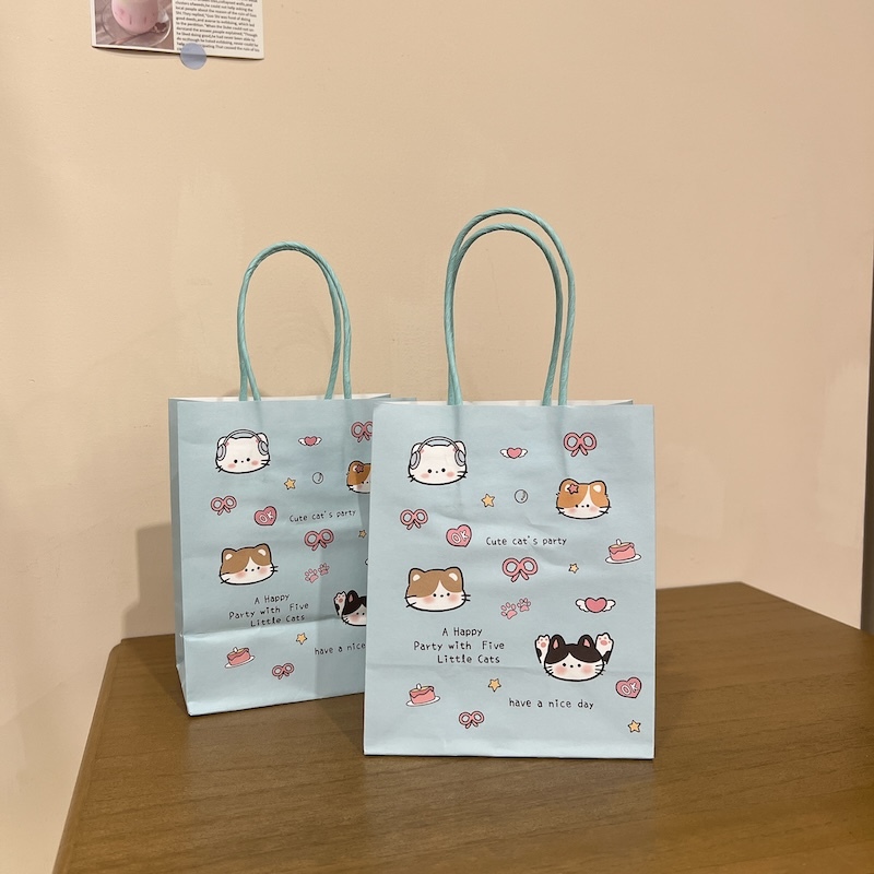 《03053》藍色小貓咪樂園紙袋/禮品袋
