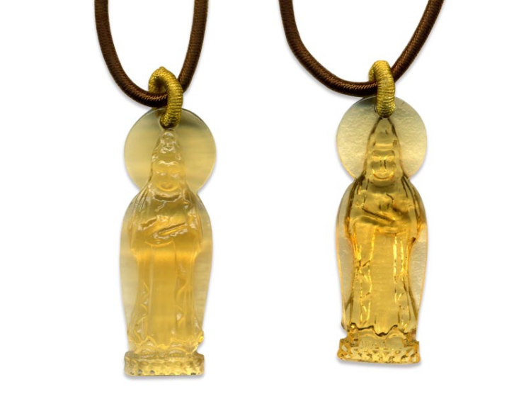 鹿港窯水晶琉璃｜蓮花觀音項鍊  慈悲智慧福澤綿延開運納福