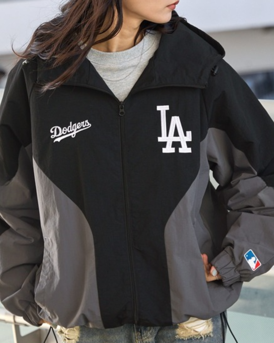 MLB JP 美國職棒大聯盟貼片刺繡 尼龍夾克  LA道奇 SD教士