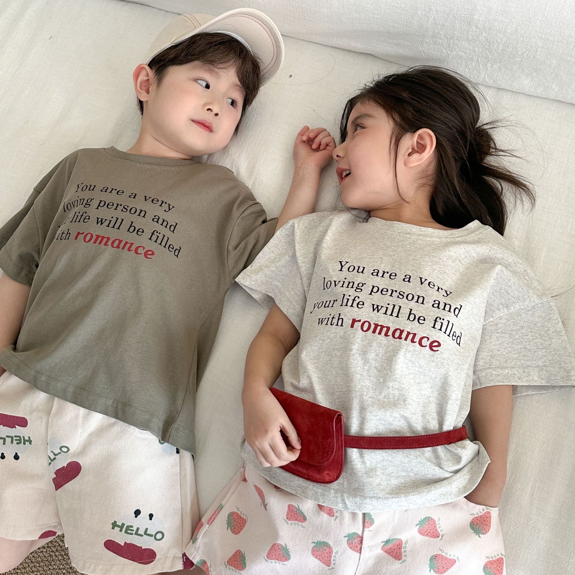 純棉寬鬆休閒字母上衣