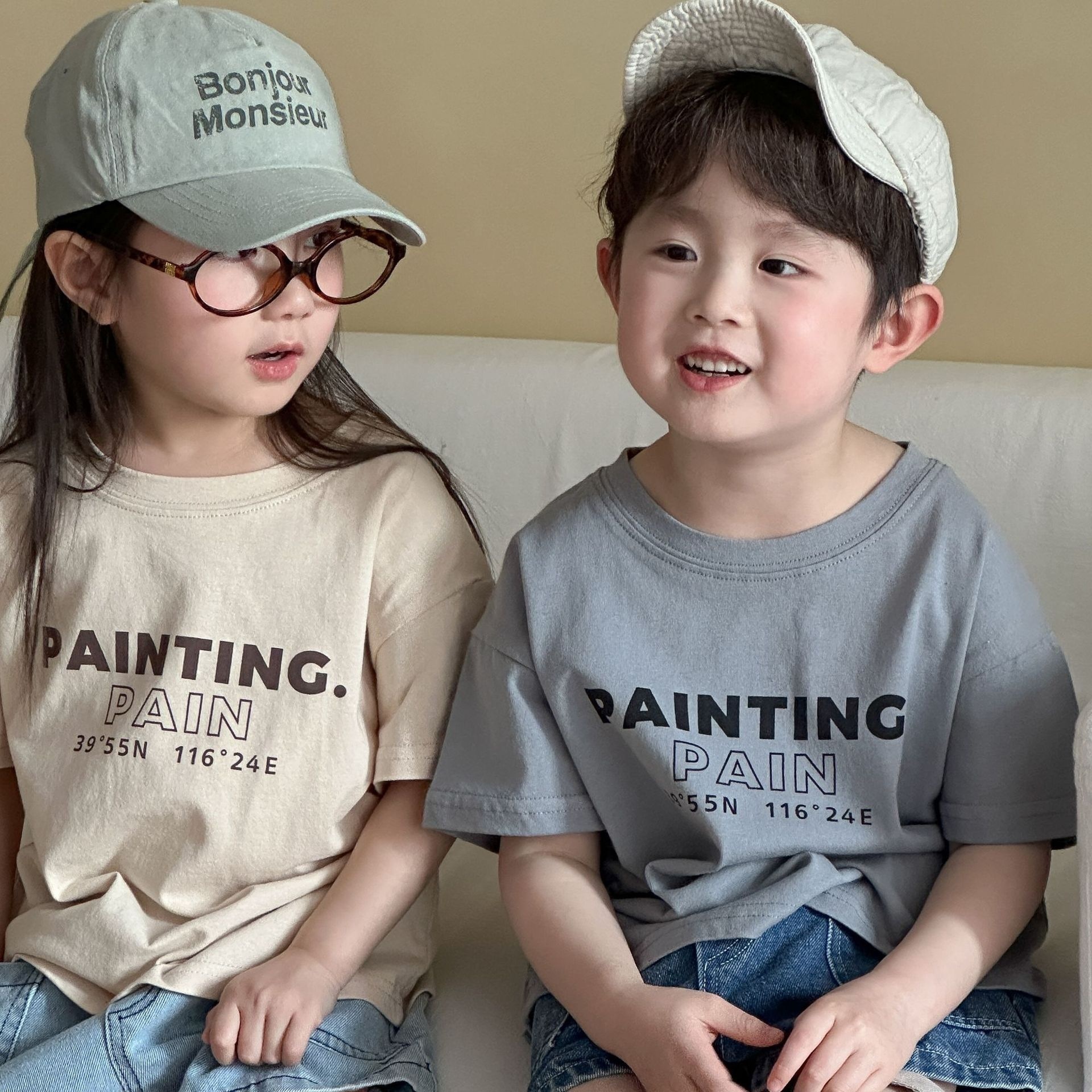 寬鬆落肩painting上衣