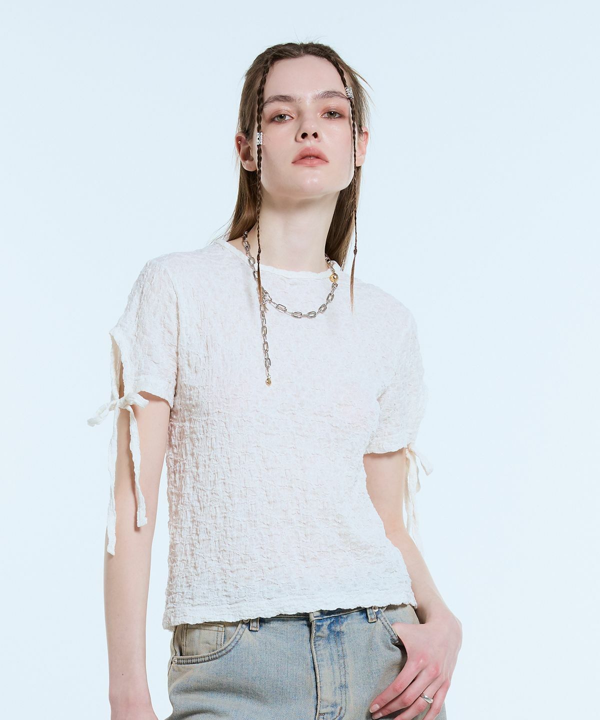 LARTIGENT L11 SHIRRING T-SHIRT