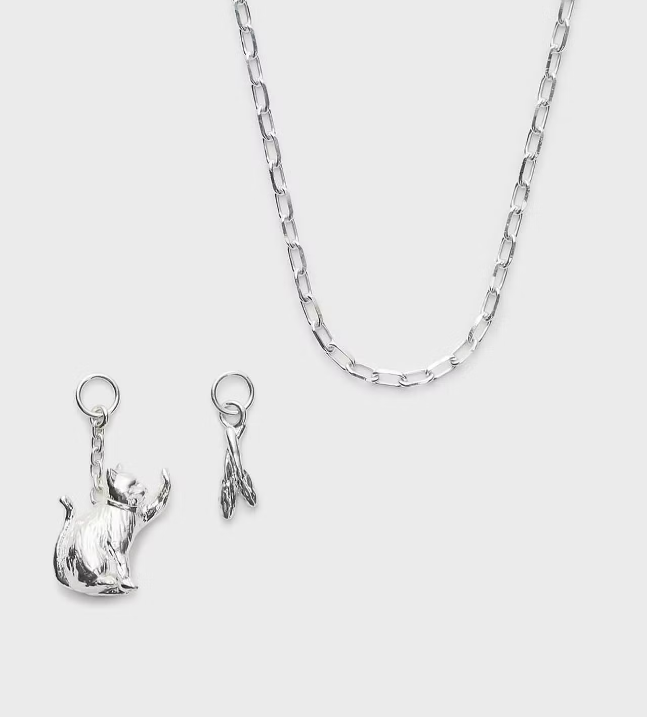 [連線優惠] NOJESS 銀色貓咪魚尾項鍊