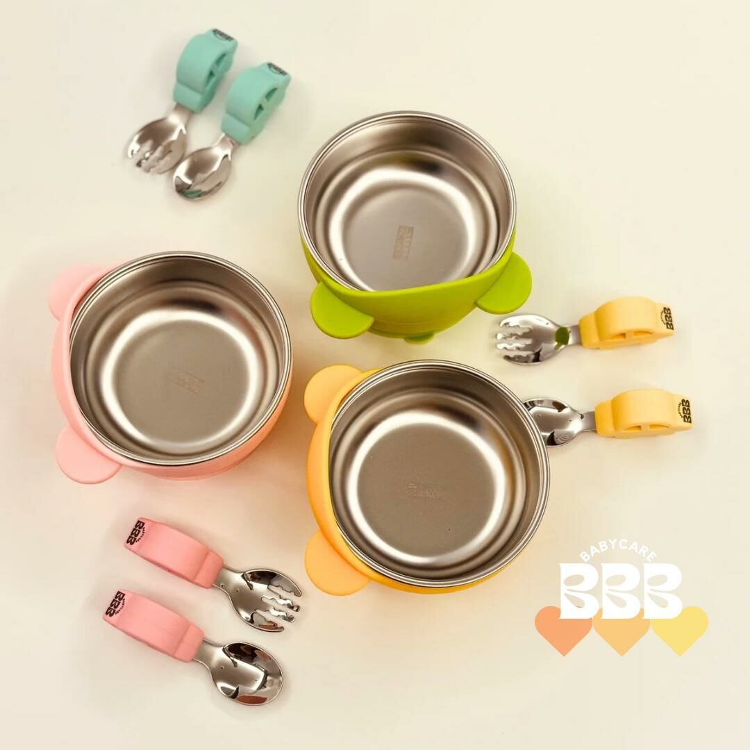 BBB_Babycare熊仔矽膠不鏽鋼吸盤碗(2合1)