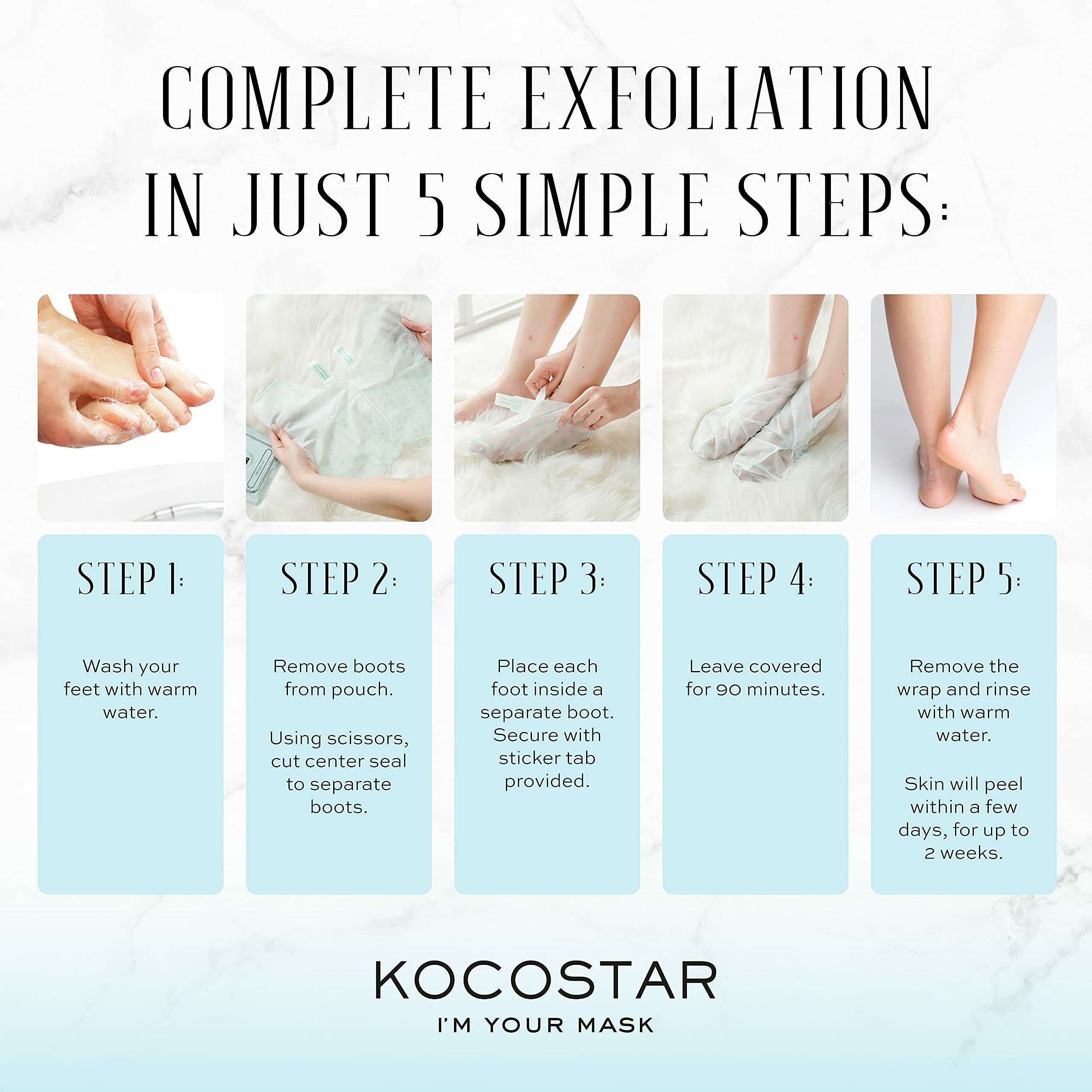 韓國院線產品 KOCOSTAR 去角質腳膜 (一盒5片)