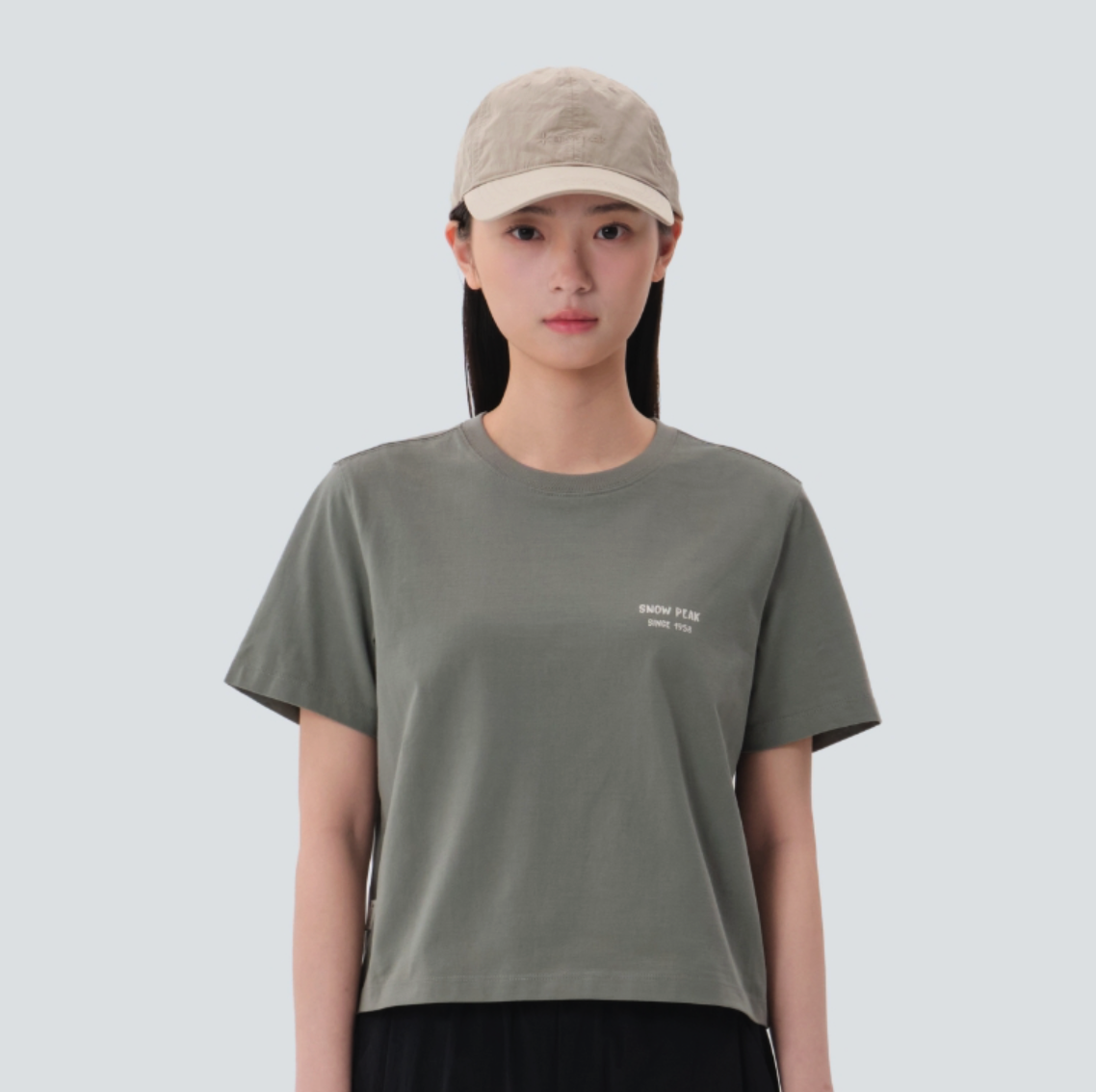 【現貨】snow peak Cotton Women Crop Short Sleeve T-shirt 女款 棉質 文字短tee 短版 S25MWFTS65