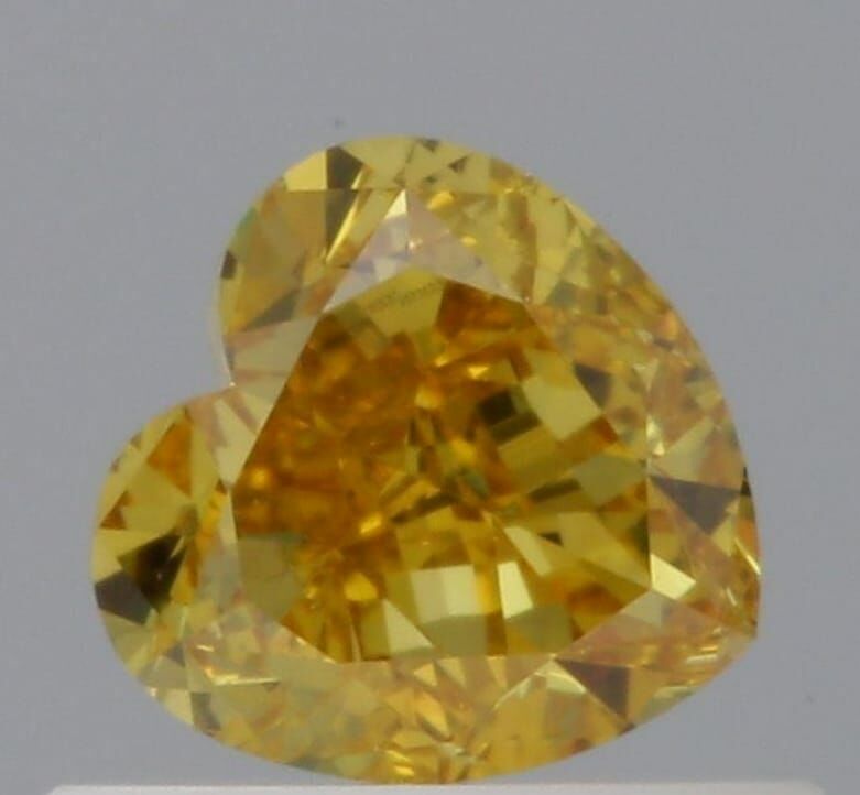 GIA心形黃鑽石 0.51ct Natural, Fancy Vivid Orangy Yellow, Even VS2 VG VG NONE