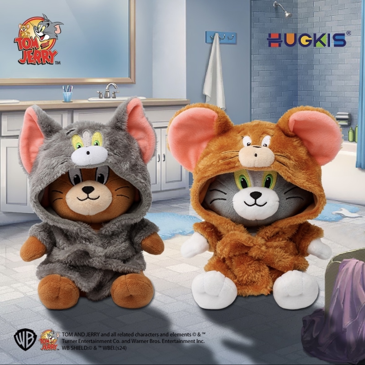 T&J 湯姆貓和傑利鼠 CP浴袍裝扮 造型毛絨公仔玩偶/預購
