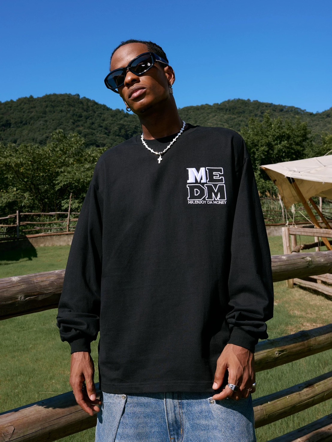 MEDM 立體M 刺繡Logo 長袖 T