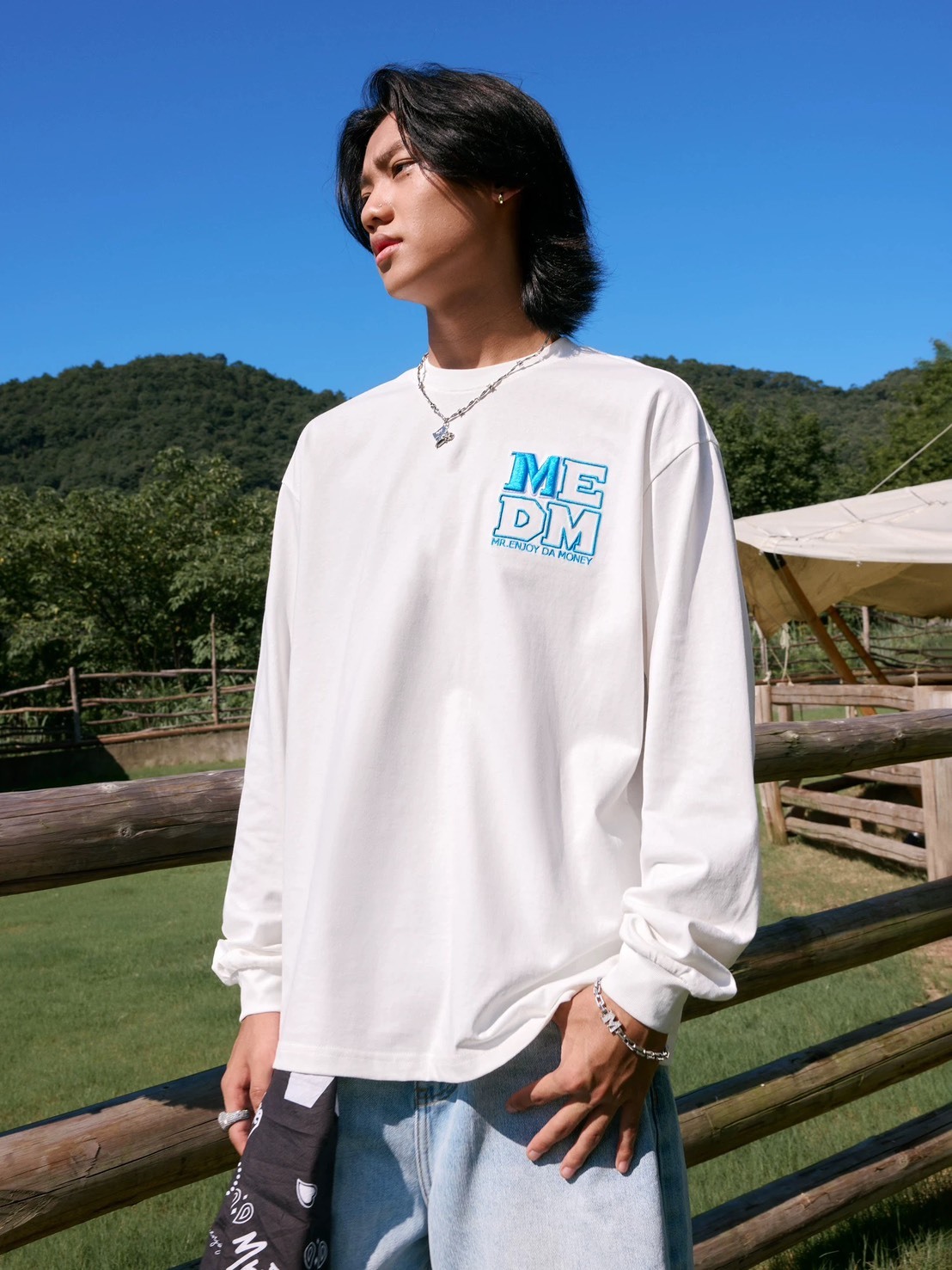 MEDM 立體M 刺繡Logo 長袖 T