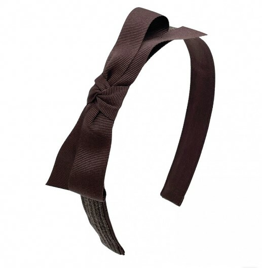 1JO0323-053 JENNIFER OUELLETTE Stripe Straw Bow Headband Wine #TY246 (A-EU-E)