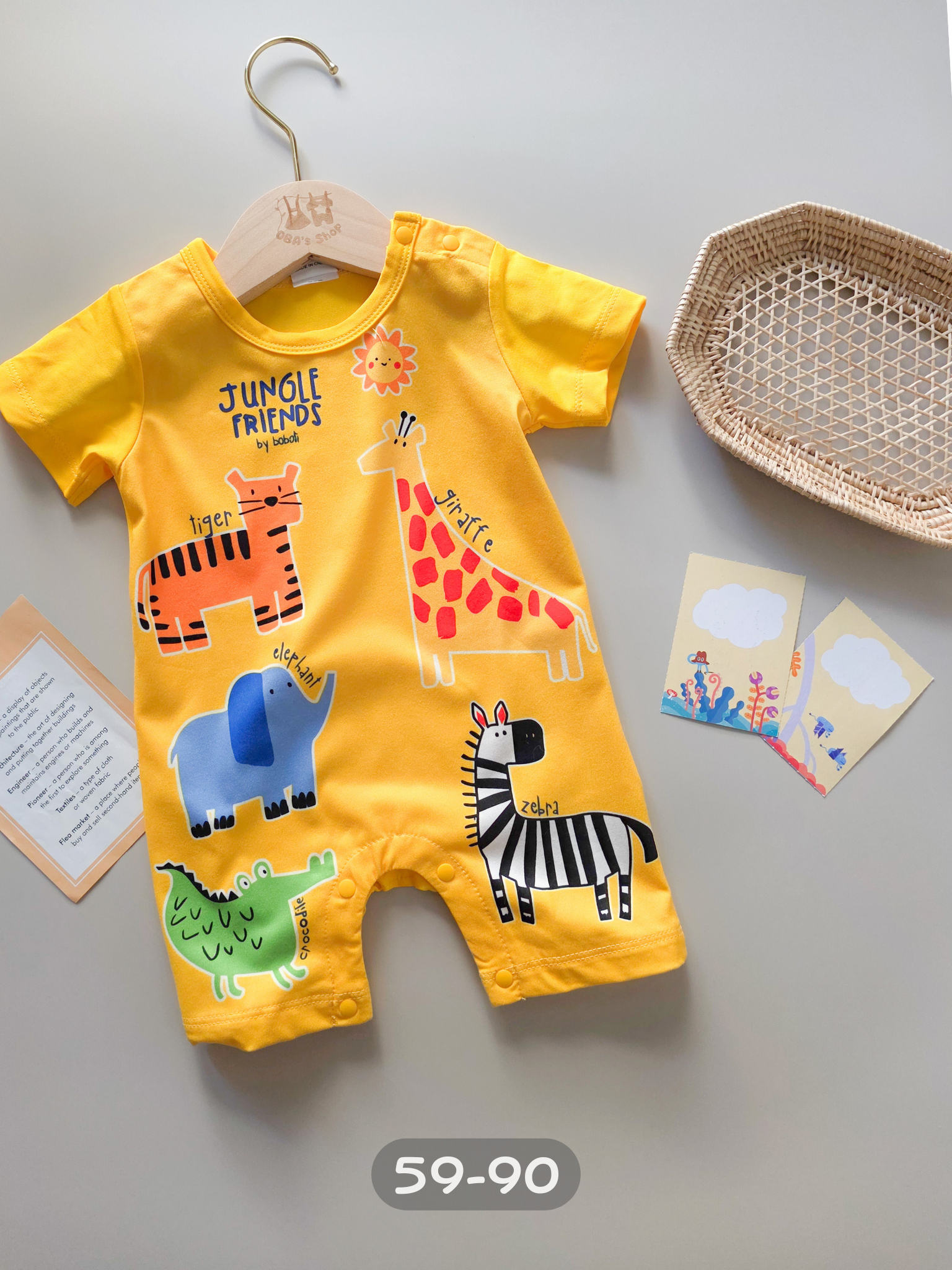 黃色動物園 短袖連身衣