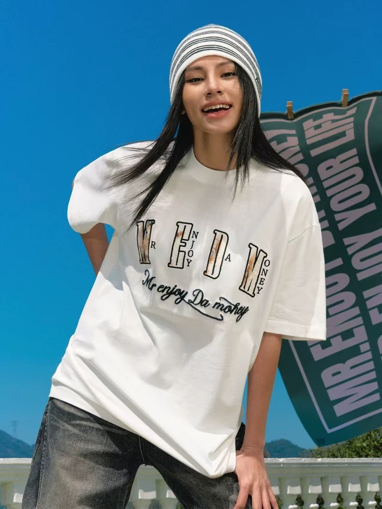 MEDM 多色 燒灼蕾絲 短袖 T