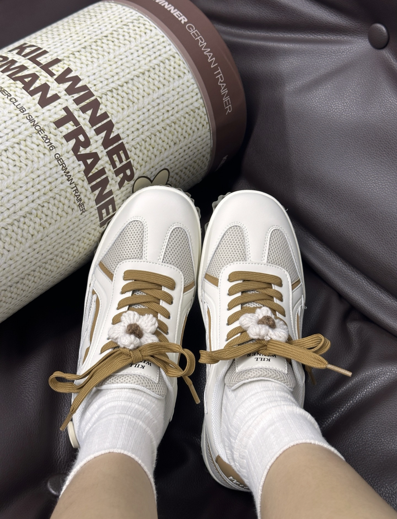 KILLWINNER SHOOTING STAR 張員瑛同款德訓鞋 白棕色
