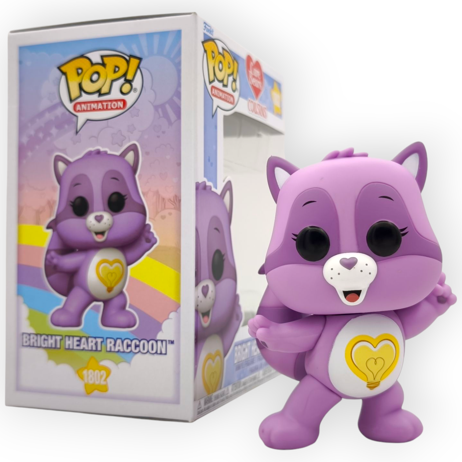 FUNKO POP<Care Bears Cousins>Bright Heart Raccoon小浣熊-No.1802