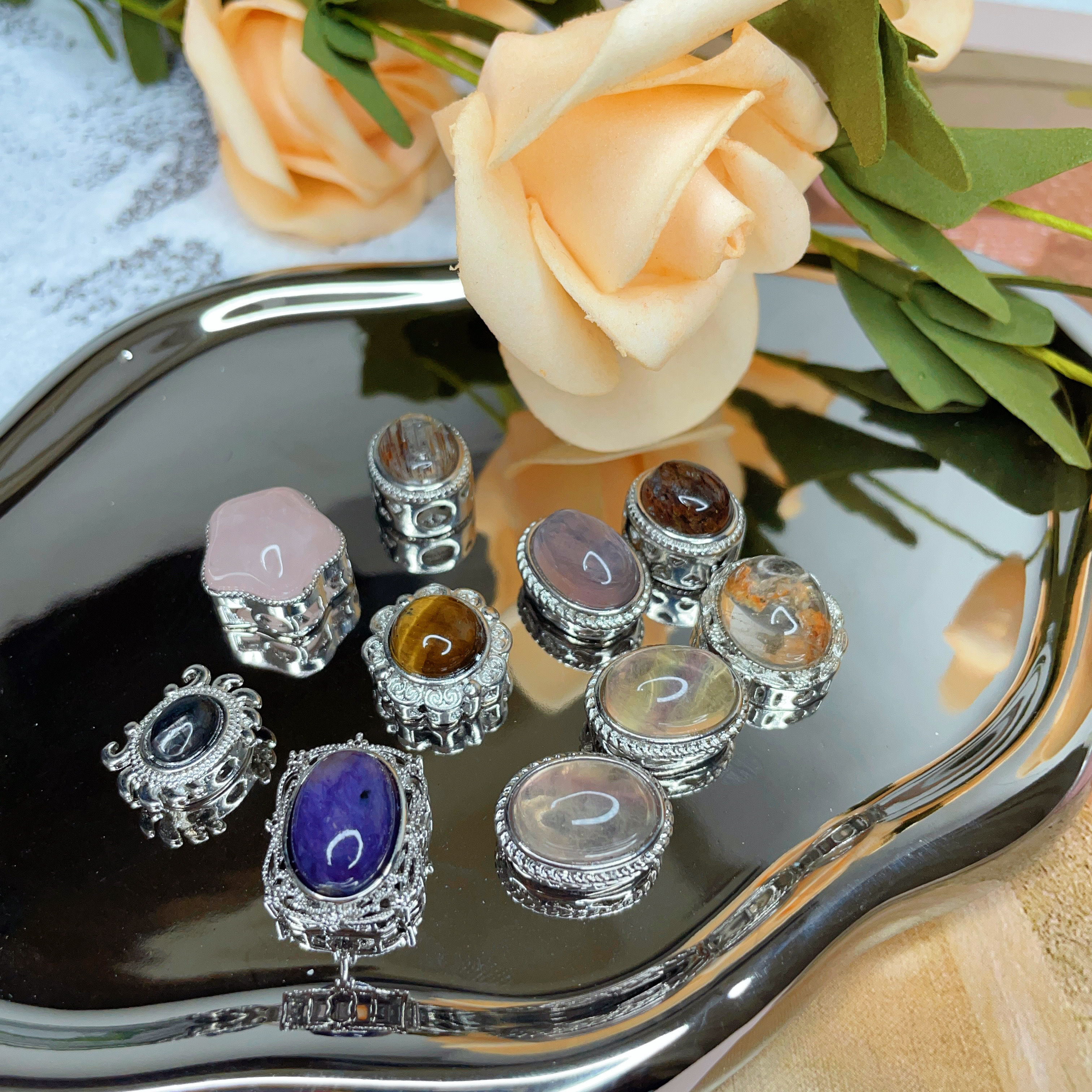 寶盒穿孔配件｜各式水晶礦石