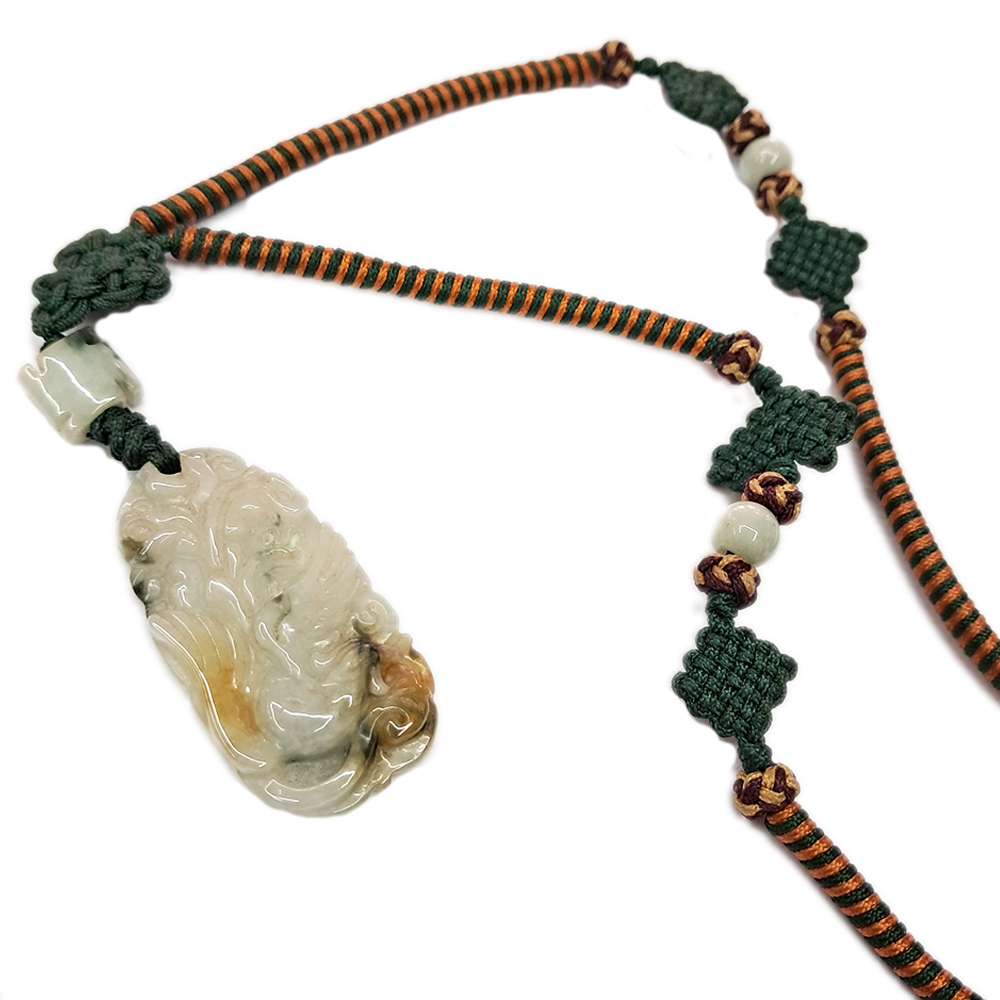 鳳凰報喜三彩玉中國結項鍊【十方】119957