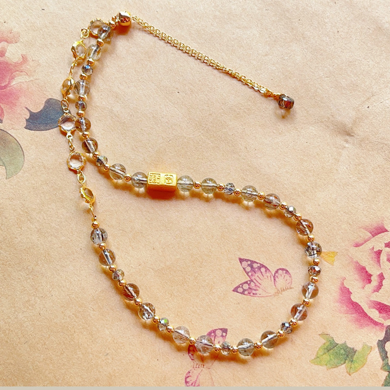 【星軌】超級招財黑金超七雙圈水晶手鍊