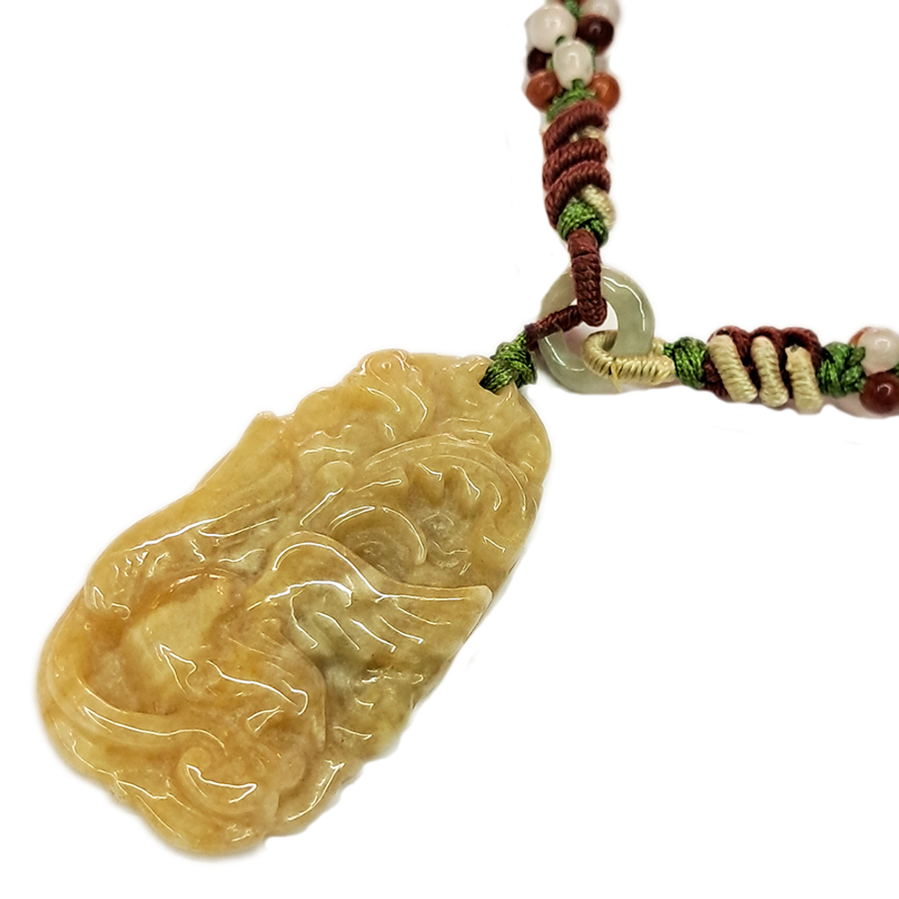 鳳凰蜜糖黃玉中國結項鍊【十方】123532