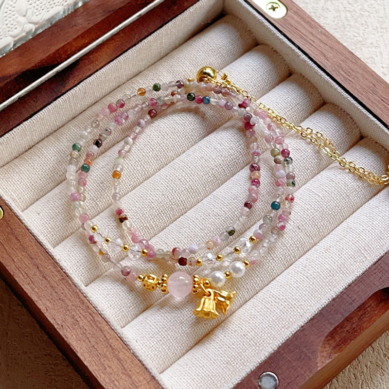 【星軌】天然彩虹碧璽三圈水晶手鍊/項鍊/鎖骨鍊