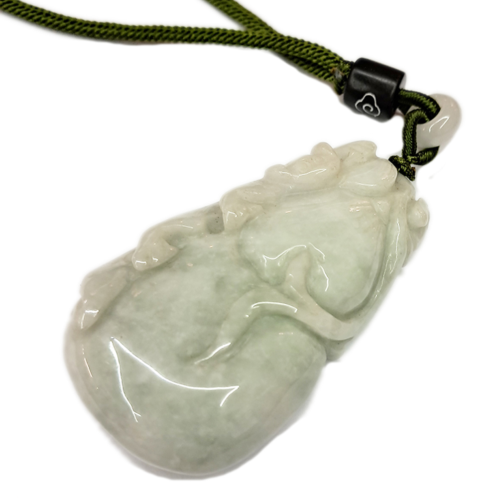 螭龍葫蘆{白底青}玉珮中國結項鍊【十方】134883