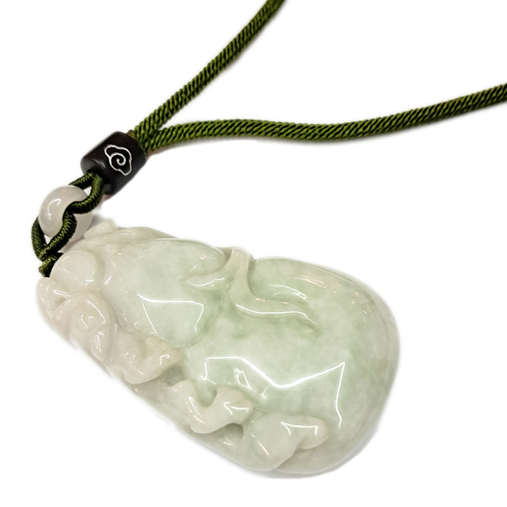 螭龍葫蘆{白底青}玉珮中國結項鍊【十方】134883