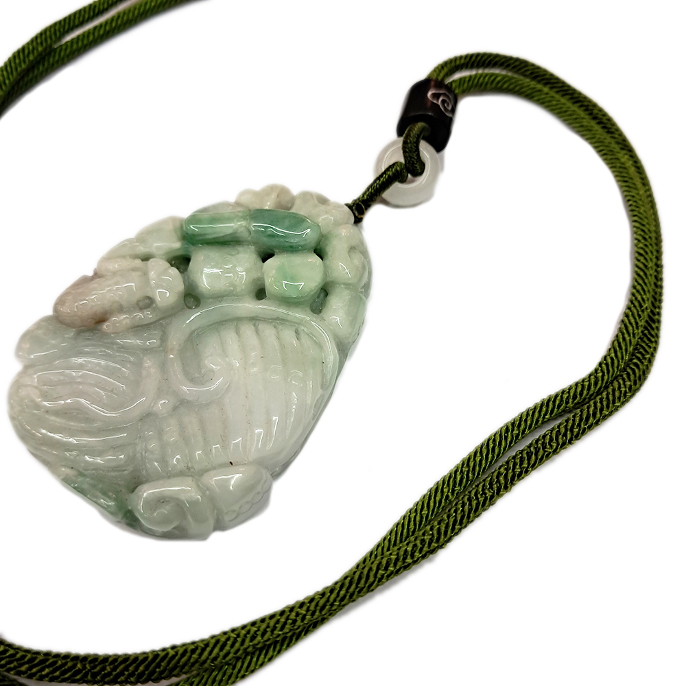 招財金蟾{青帶綠翡翠}中國結項鍊【十方】135624