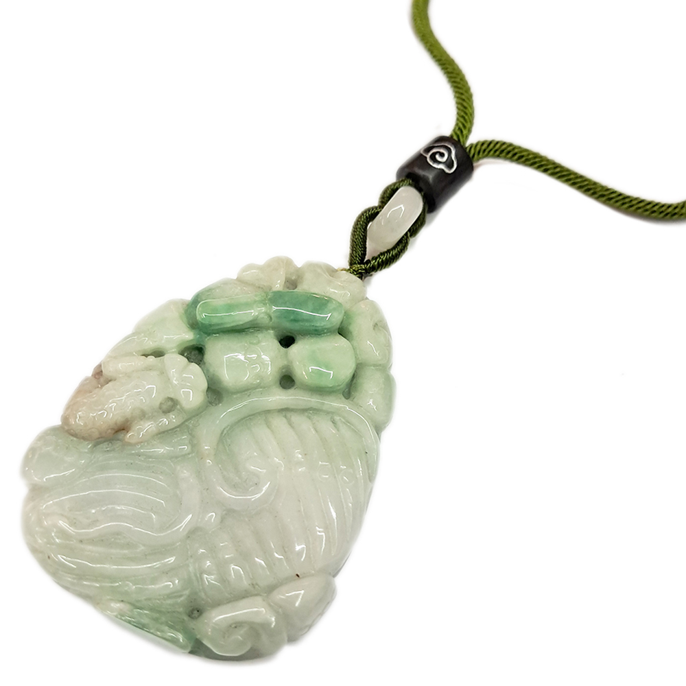 招財金蟾{青帶綠翡翠}中國結項鍊【十方】135624